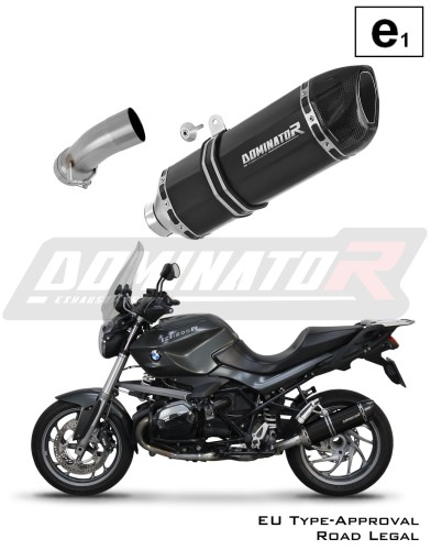 Auspuff Schalldämpfer DOMINATOR homologiert HP1 schwarz passend für BMW R1200R 2010  2014 6