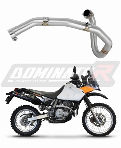 Suzuki DR 650SE 1997 - 2009 Head pipe Header Linkpipe Downpipe Frontpipe Manifold Collector Kolektor wydechowy Kolano Sport-Krümmeranlage Colector de escape  Collecteur d'échappement Collettore di scarico DOMINATOR EXHAUST SYSTEM x