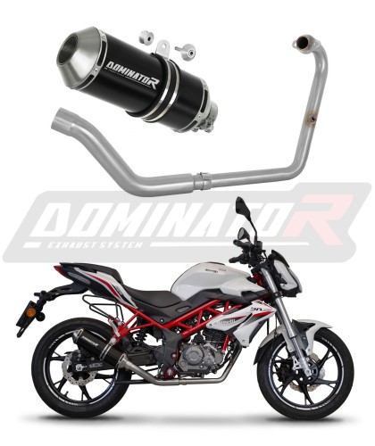 komplette Auspuffanlage mit Schalldämpfer DOMINATOR Full System OV G2 schwarz passend für Benelli BN 125 2018  2023 6