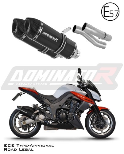 Auspuff Schalldämpfer DOMINATOR homologiert HP1 schwarz passend für Kawasaki Z1000 2010  2013 6