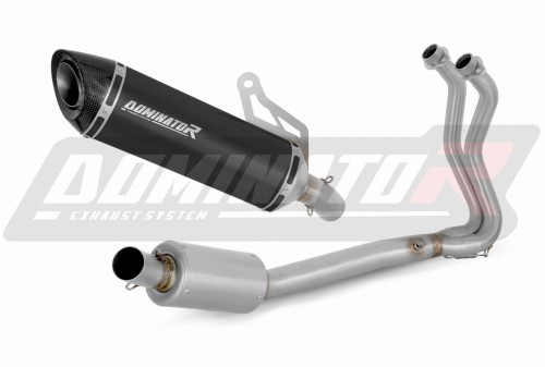 komplette Auspuffanlage mit Schalldämpfer DOMINATOR Full System HP8 schwarz passend für Kawasaki Z400 2018  2023