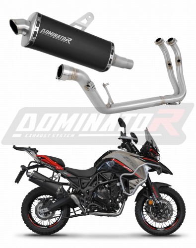 komplette Auspuffanlage mit Schalldämpfer DOMINATOR Full System P7 schwarz passend für Benelli TRK 702 / TRK 702X 2023  2024 5