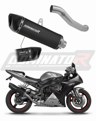 Auspuff Schalldämpfer DOMINATOR homologiert HP6 schwarz passend für Yamaha YZF R1 1000 RN09 2002  2003
