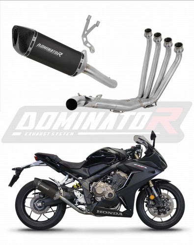komplette Auspuffanlage mit Schalldämpfer DOMINATOR Full System HP6 schwarz passend für Honda CB 650 R 2019  2023