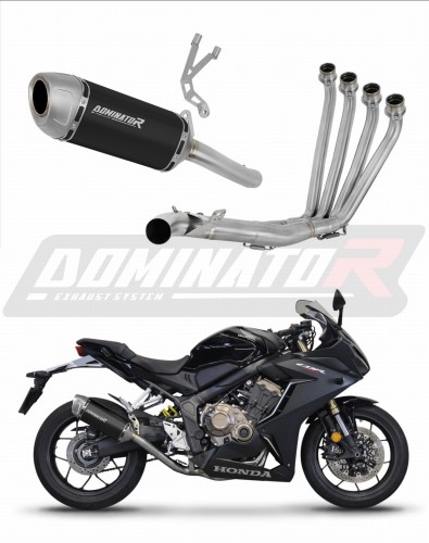 kompletny układ wydechowy z tłumikiem DOMINATOR Full System S6 CZARNY pasujący do motocykla Honda CBR 650 R 2019 - 2023