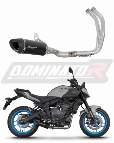 kompletny układ wydechowy z tłumikiem DOMINATOR Full System HP8 CZARNY pasujący do motocykla Yamaha MT 07 2025