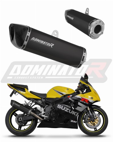 Auspuff Schalldämpfer DOMINATOR HP6 schwarz passend für Suzuki GSXR 1000 K1  K4 2001  2004