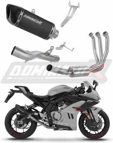 kompletny układ wydechowy z tłumikiem DOMINATOR Full System HP6 CZARNY pasujący do motocykla CF MOTO 675 SR-R 2024 - 2026