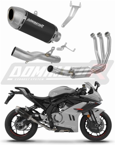 komplette Auspuffanlage mit Schalldämpfer DOMINATOR Full System S6 schwarz passend für CF MOTO 675 SRR 2024  2026