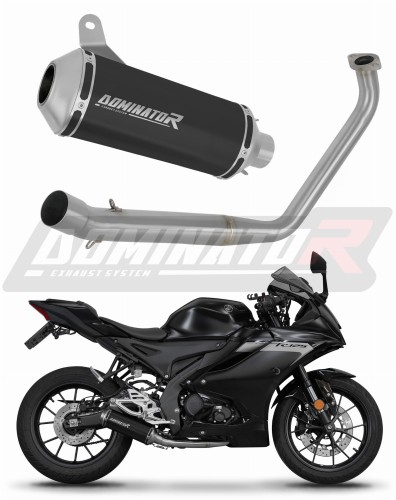 kompletny układ wydechowy z tłumikiem DOMINATOR Full System OV G2 CZARNY pasujący do motocykla Yamaha YZF R125 2019 - 2020
