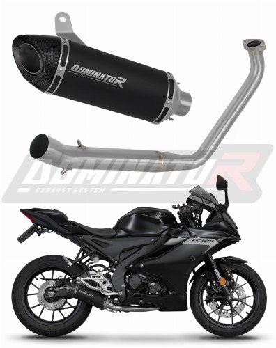 kompletny układ wydechowy z tłumikiem DOMINATOR Full System HP8 CZARNY pasujący do motocykla Yamaha YZF R125 2019 - 2020