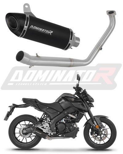 kompletny układ wydechowy z tłumikiem DOMINATOR Full System HP8 CZARNY pasujący do motocykla Yamaha MT 125 2021 - 2024