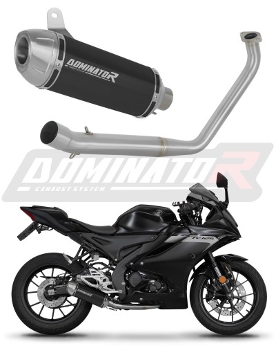 komplette Auspuffanlage mit Schalldämpfer DOMINATOR Full System S3 schwarz passend für Yamaha YZF R125 2019  2020