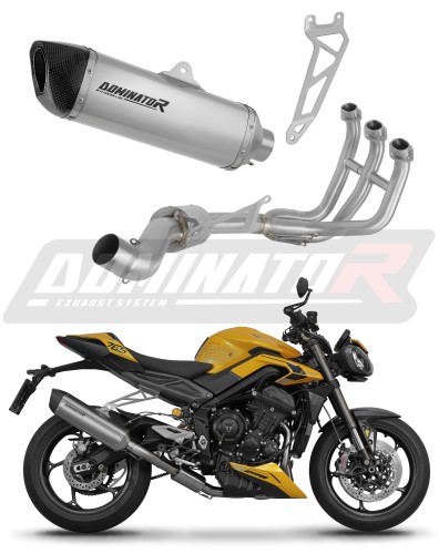 Triumph Street Triple 765 S R RS 2023 2024 Full System Motorcycle Muffler Auspuff Sportauspuff Silencer Echappement Silencieux Scarico Scarichi Escape Wydech Tłumik Tytanowy HP6 Titanium Titane Titan Dominator Exhaust System x
