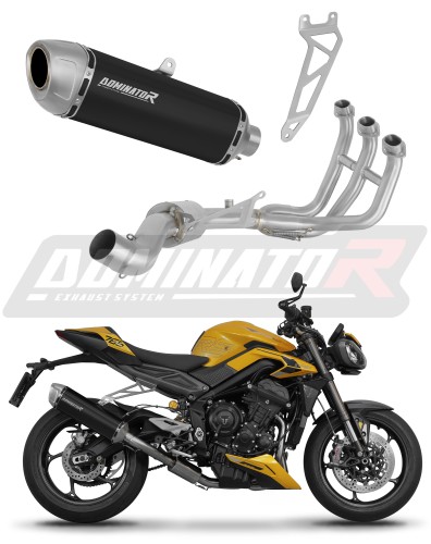 komplette Auspuffanlage mit Schalldämpfer DOMINATOR Full System S6 schwarz passend für Triumph Street Triple 765 RS 2024  2025 5