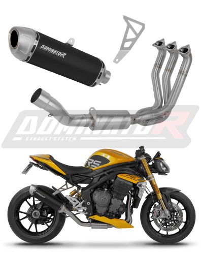 komplette Auspuffanlage mit Schalldämpfer DOMINATOR Full System S6 schwarz passend für Triumph Speed Triple 1200 RS / RR 2021  2024